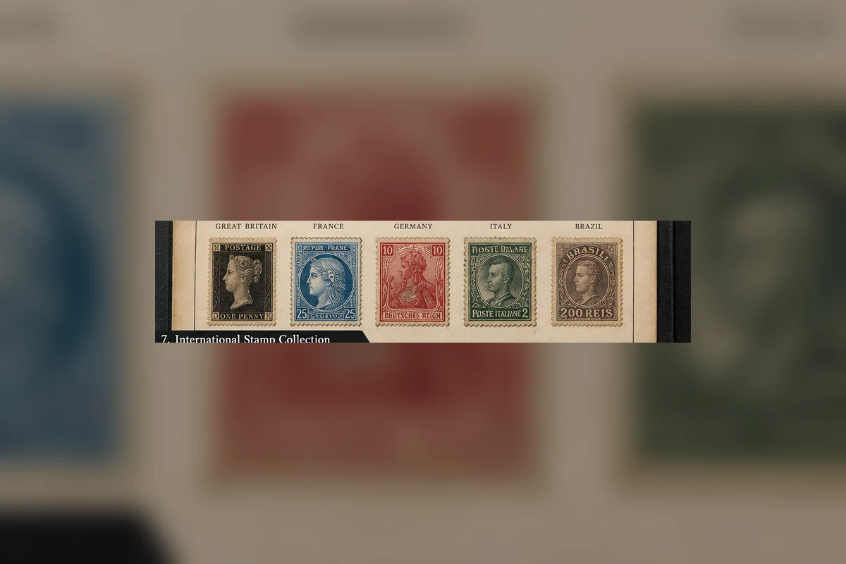 Penny Black stamps editorial philatelic scene